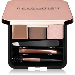 Revolution Brow Sculpt Kit Set für perfekte Augenbrauen Farbton Brown 2.2 g