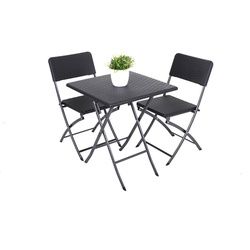 Gartengarnitur 3-tlg. Metall/ Kunststoff Schwarz