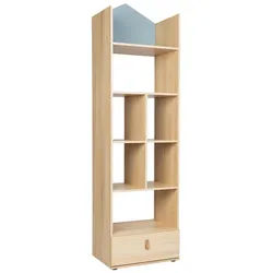 arthur berndt Standregal Roofy Soft-Close 7 Fächer Salbei Nagano Oak , Salbeigrün, Eichefarben , Kunststoff , 1 Schubladen , 56x200x42 cm , Blauer Engel , Babymöbel & Kindermöbel, Babyzimmer, Babyregale & Kinderregale