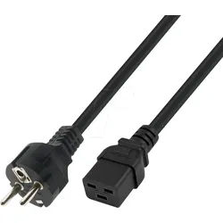 TTL 7132-1,8M - Netzkabel CEE 7/7 auf C19, 1,8 m, schwarz