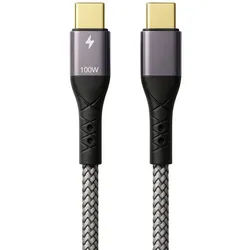 ProfiPatch ProfiPatch USB C Kabel 100W PD 3.0 5A E-Mark Chip 1m grau Goldkontakt USB-Kabel grau