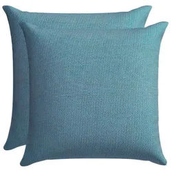 Zierkissenset , Blau, Türkis , Textil , Uni , Füllung: Polyurethan (PUR),Polyurethan (Pur) , quadratisch , 48x48 cm , pflegeleicht, hochwertige Qualität, formstabil, langlebig, für den Außenbereich geeignet, UV-beständig, wetterfest , Gartenmöbel, Gartenpolster & Auflagen, Gartenkissen