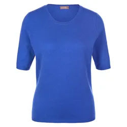 Pull col rond en laine vierge et cachemire include bleu