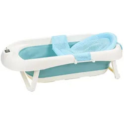 Clanmacy Babybadewanne Baby Badewanne Tragbare Faltbare mit Sicherheitsnetz Grün Babywanne grün