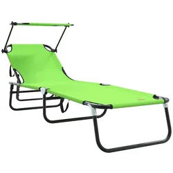 vidaXL Gartenliege Klappbare Sonnenliege Grün 190 x 57 x 81 cm Oxford, 1 St. grün