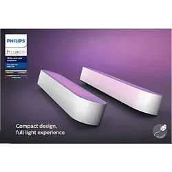 PHILIPS Hue White and Color Ambiance Play Lightbar Doppelpack, dimmbar, bis zu 16 Millionen Farben, weiße LED Tischleuchte mehrfarbig, warmweiß, kaltweiß