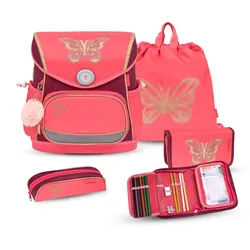 Belmil Premium Compact Plus Schulranzenset 5-teilig - Coral Koffer24