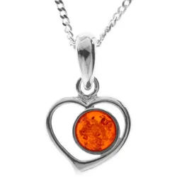 OSTSEE-SCHMUCK Kette mit Anhänger Ostsee-Schmuck Kette mit Anhänger Herz Kette mit Anhänger Herz (2-tlg) silberfarben 40 cm