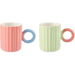 Kaffeebecherset Betty Mint/Rosa, 2-teilig