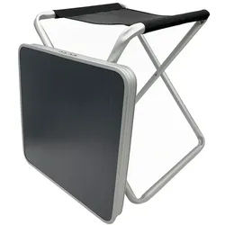 2 in 1 Klapphocker mit abnehmbarer MDF-Tischplatte schwarz