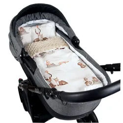 Kinderdecke BABYLUX Babydecke MINKY 2Set Kuscheldecke Decke 75 x 60cm Kinderwagen, BabyLux, MP133. Beige + Frühlingsmelodie beige