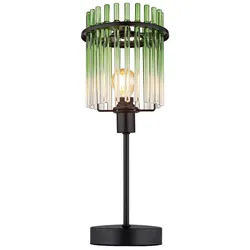 GLOBO LIGHTING LED Tischleuchte, Leuchtmittel inklusive, Warmweiß, LED Tischleuchte Glasstäbe Retro Beistellleuchte Nachttischlampe grün grün