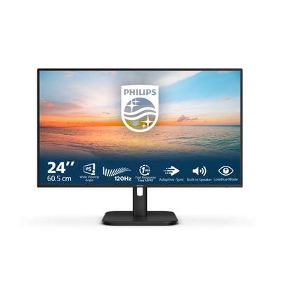 Philips 1000 series 24E1N1200A/00 tietokoneen litteä näyttö 60,5 cm (23.8") 1920 x 1080 pikseliä Full HD LCD Musta