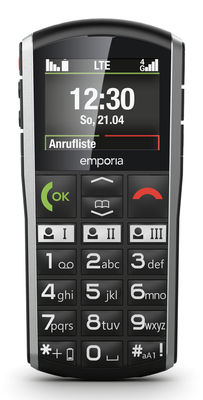 Emporia SIMPLICITY-LTE 5,08 cm (2") 90 g Svart, Silver Första mobiltelefon