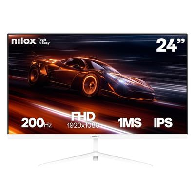 Nilox MONITOR 24 IPS 200HZ 1MS HDMI Y DP computerskærm 60,5 cm (23.8") 1920 x 1080 pixel Fuld HD LCD Hvid