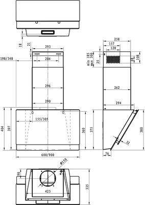 Gorenje WHI649EXBG Väggmonterad Silver, Rostfritt stål 608 m³/h