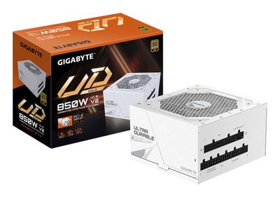 GIGABYTE UD850GM PG5 V2 ICE strömförsörjningsenheter 850 W 20+4 pin ATX ATX Vit