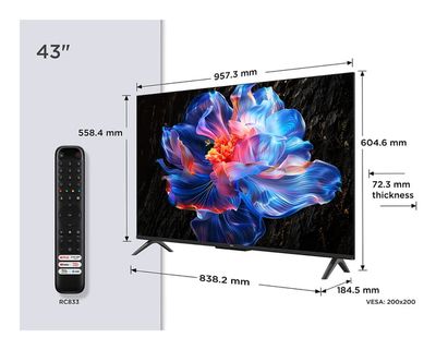 TCL P6K 43P6K TV 109,2 cm (43") 4K Ultra HD Smart TV Wi-Fi Metallic