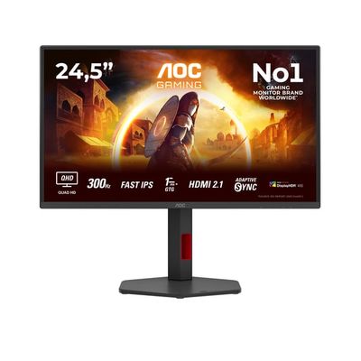 AOC G4 Q25G4SR tietokoneen litteä näyttö 62,2 cm (24.5") 2560 x 1440 pikseliä Quad HD LED Musta, Punainen
