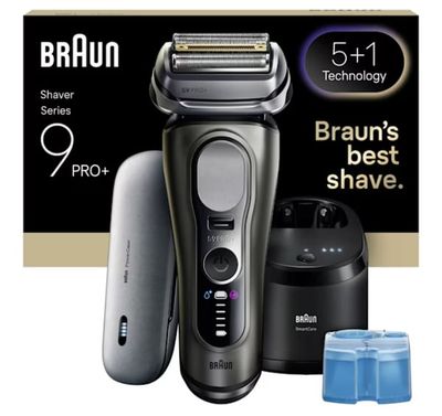 Braun Series 9 Pro+ 9675cc Folierakapparat Trimmer Grå, Silver