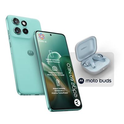 Motorola edge 60 neo + Moto Buds PG38C05749 16,1 cm (6.36") Dual SIM Android 15 5G USB Type-C 8 GB 256 GB 5200 mAh Grøn