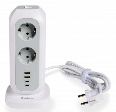 Verbatim 49547 förlängningssladdar 11 AC-utgångar inomhus Vit