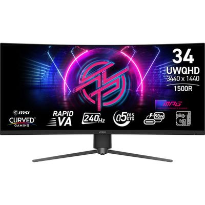 MSI MPG 346CQRF X24 tietokoneen litteä näyttö 86,4 cm (34") 3440 x 1440 pikseliä UltraWide Quad HD Musta