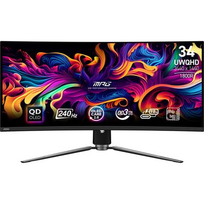 MSI MPG 341CQPX QD-OLED tietokoneen litteä näyttö 86,4 cm (34") 3440 x 1440 pikseliä UltraWide Quad HD Musta