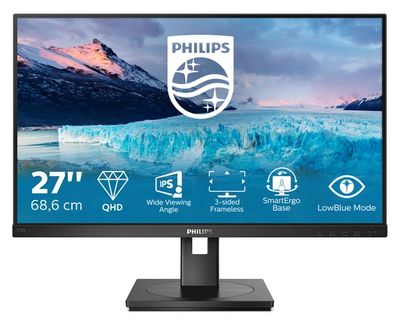 Philips S Line 275S1AE/00 computerskærm 68,6 cm (27") 2560 x 1440 pixel 2K Ultra HD LCD Sort