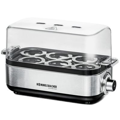 Rommelsbacher ER 600 äggkokare 6 ägg 400 W Rostfritt stål, Transparent