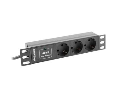 Lanberg PDU-03F-0200-BK grenuttag 3 AC-utgångar 1U Svart