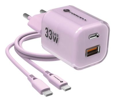 Forcell 5903396375668 oplader til mobil enhed Hovedtelefoner, Smartphone, SmartWatch, Tablet Lyserød Vekselstrøm Hurtig opladning Indendørs