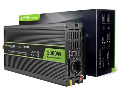 Green Cell INV10 eladaptrar Automatisk 2000 W Svart