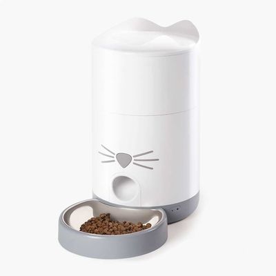 Catit 43752 foder- och vattenautomat för hund och katt Plast, Rostfritt stål Vit Automatisk foderautomat