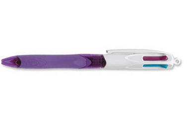 BIC 4 Colours Grip Blå, Grøn, Violet 12 stk