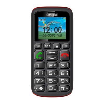 MaxCom Comfort MM428 4,57 cm (1.8") 78 g Svart, Röd Seniortelefon