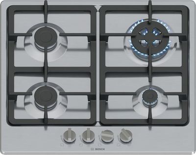 Bosch Serie 4 PGH6B5K90 spishällar Rostfritt stål Inbyggd 60 cm Gas 4 zone(s)