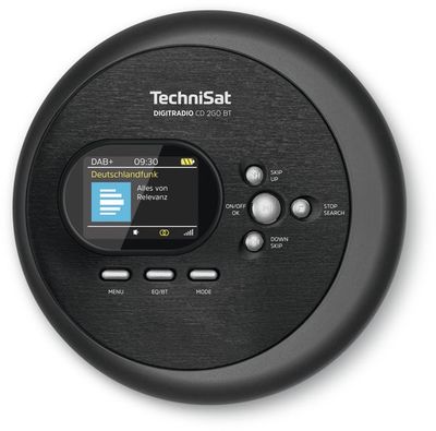 TechniSat DIGITRADIO CD 2GO BT Sort Bærbar CD-afspiller