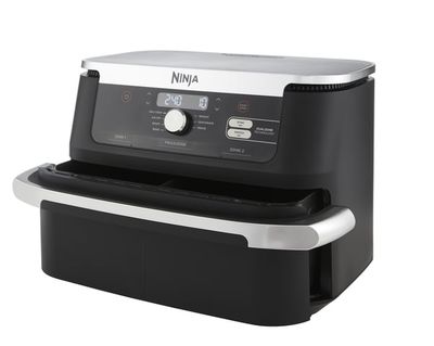 Ninja AF500EU fritös Dubbel 10,4 l Fristående 2470 W Varmluftsfritös Svart, Rostfritt stål