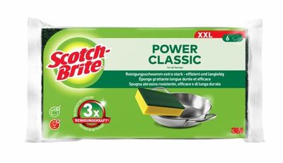 Scotch-Brite Classic XXL svamp Rektangulær Skum Grøn, Gul 6 stk