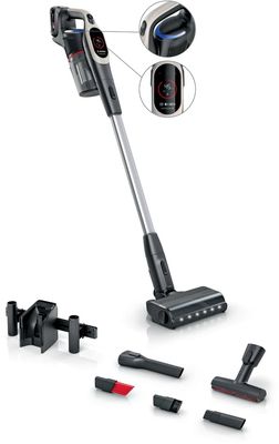 Bosch BCS931GAC upprättstående dammsugare och elektrisk sopborste Skaftdammsugare Batteri Torr HEPA Utan påse 0,4 l grafit 3 Ah