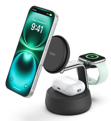 Belkin Qi2 Fitness tracker, Hovedtelefoner, Smartphone, SmartWatch Sort USB Trådløs opladning Hurtig opladning Indendørs