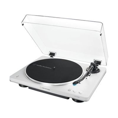 Audio-Technica AT-LP70XBT Remdriven skivtallrik Silver, Vit Helautomatisk