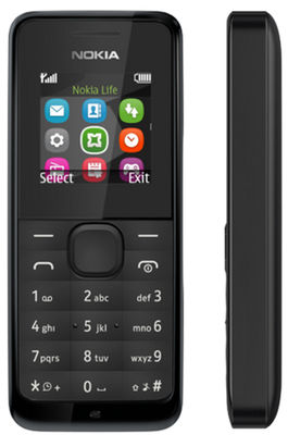 Nokia 105 3,56 cm (1.4") 70 g Svart Funktionstelefon