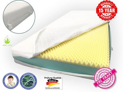 Dibapur ® Memory Relax: ortopædisk memory madras med aftagelig betræk + koldt skum (høj densitet), 17 cm høj, betræk i aloe vera, let at rengøre, form