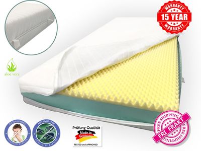 Dibapur ® Memory Relax: Memory ortopedisk madrass med avtagbart överdrag + kallt skum (hög densitet), 17 cm hög, överdrag i aloe vera, lätt att rengör