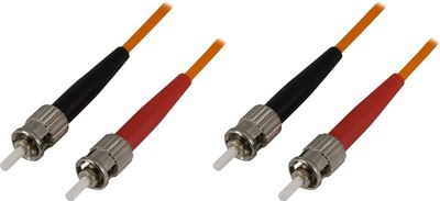 OM1 Fiber cable, ST - ST, duplex, UPC, 62,5/125, 1m, orange