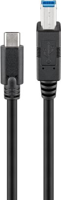 USB 3.0-kabel USB-C™ til B, sort
