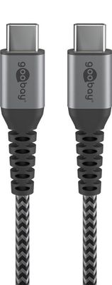 USB-C™ til USB-C™ tekstilkabel med metalstik 1 m