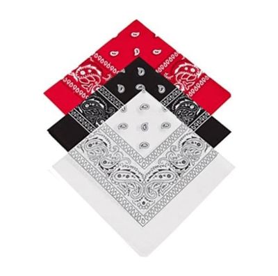 Bandana Paisley 3-pack punainen, musta ja valkoinen